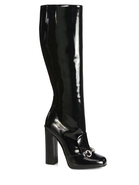 gucci black boots over the knee|gucci horsebit knee high boots.